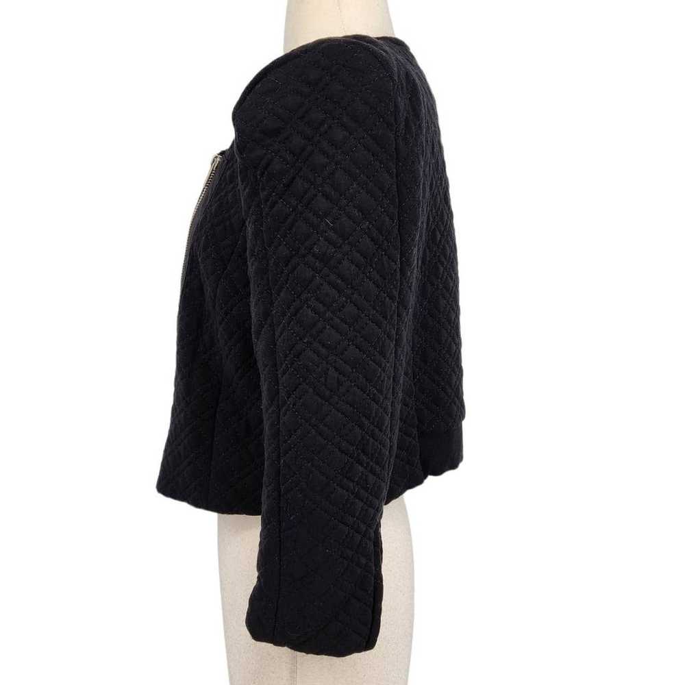 BCBGMaxAzria Quilted Strong Shoulder Zip Front Cr… - image 3