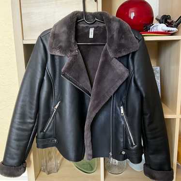 MANGO: Faux fur biker jacket - image 1