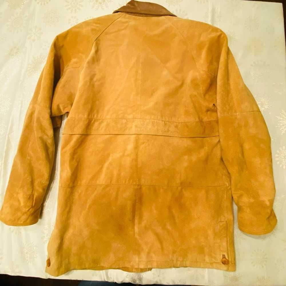 Talbots Suede Leather Barn Jacket Gold Retro Prep… - image 4