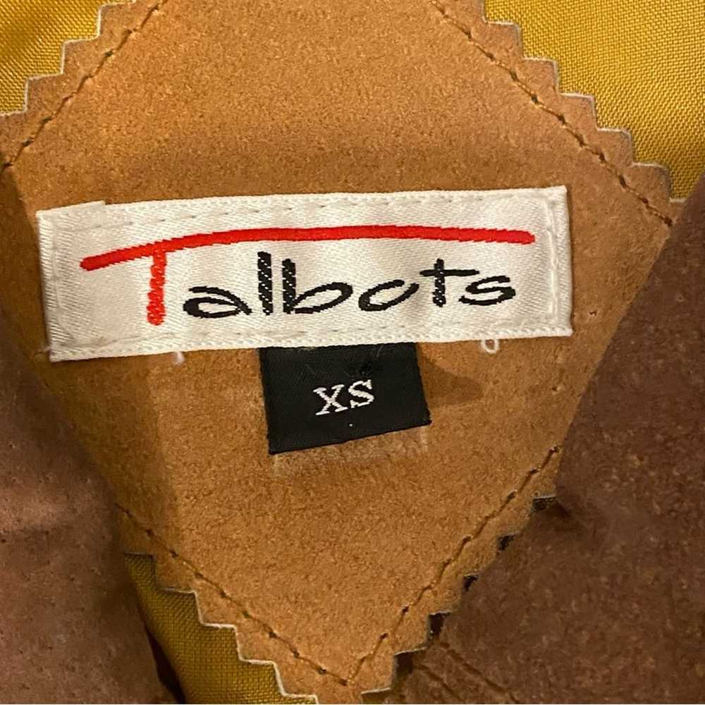 Talbots Suede Leather Barn Jacket Gold Retro Prep… - image 5
