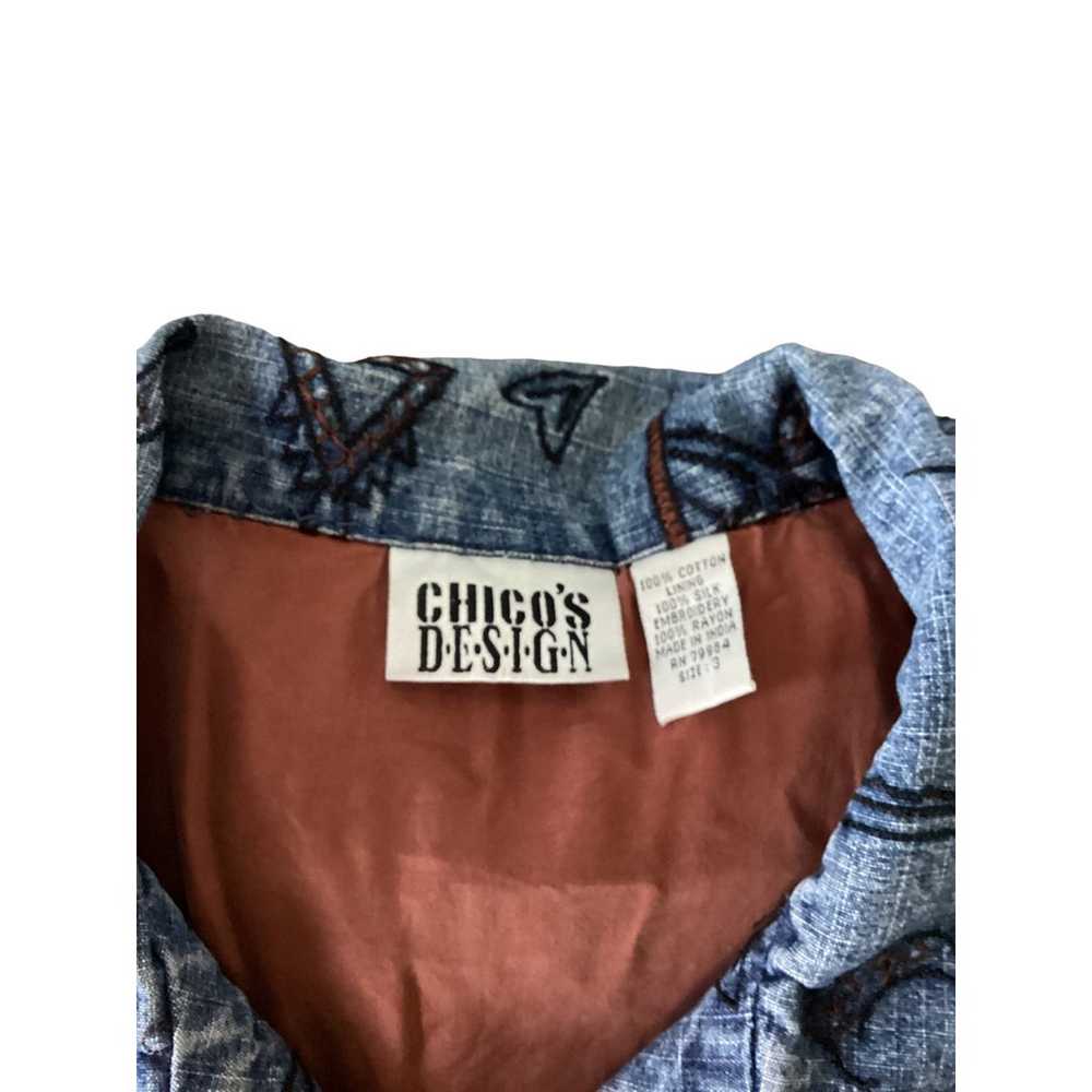 Chico's Design Beaded Lined Denim Button Up Jacke… - image 3