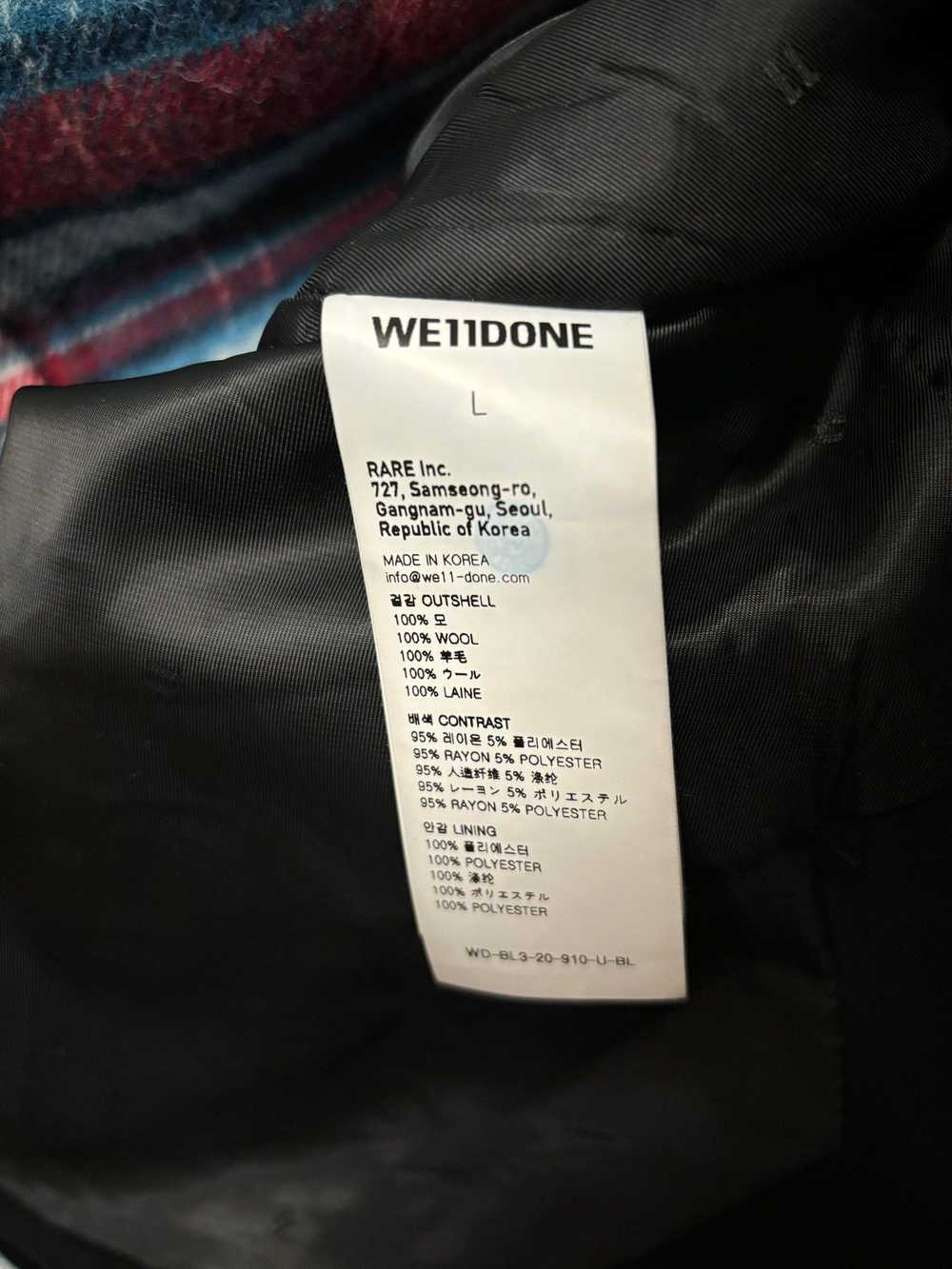 WE11DONE Blue Check Anorak Half-Zip Shirt - image 6