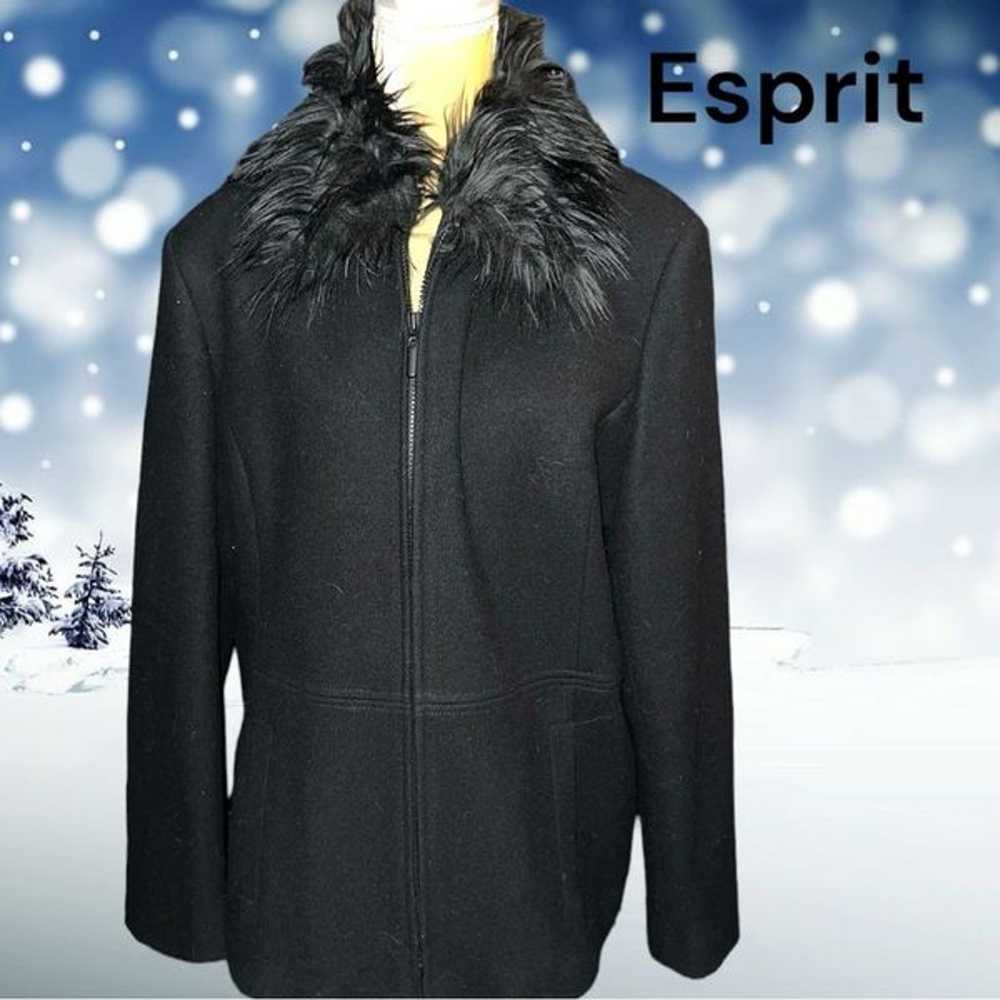 Esprit vintage black wool short coat new - image 1