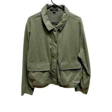 Sanctuary Army Green Fleece Button Up Military Sty