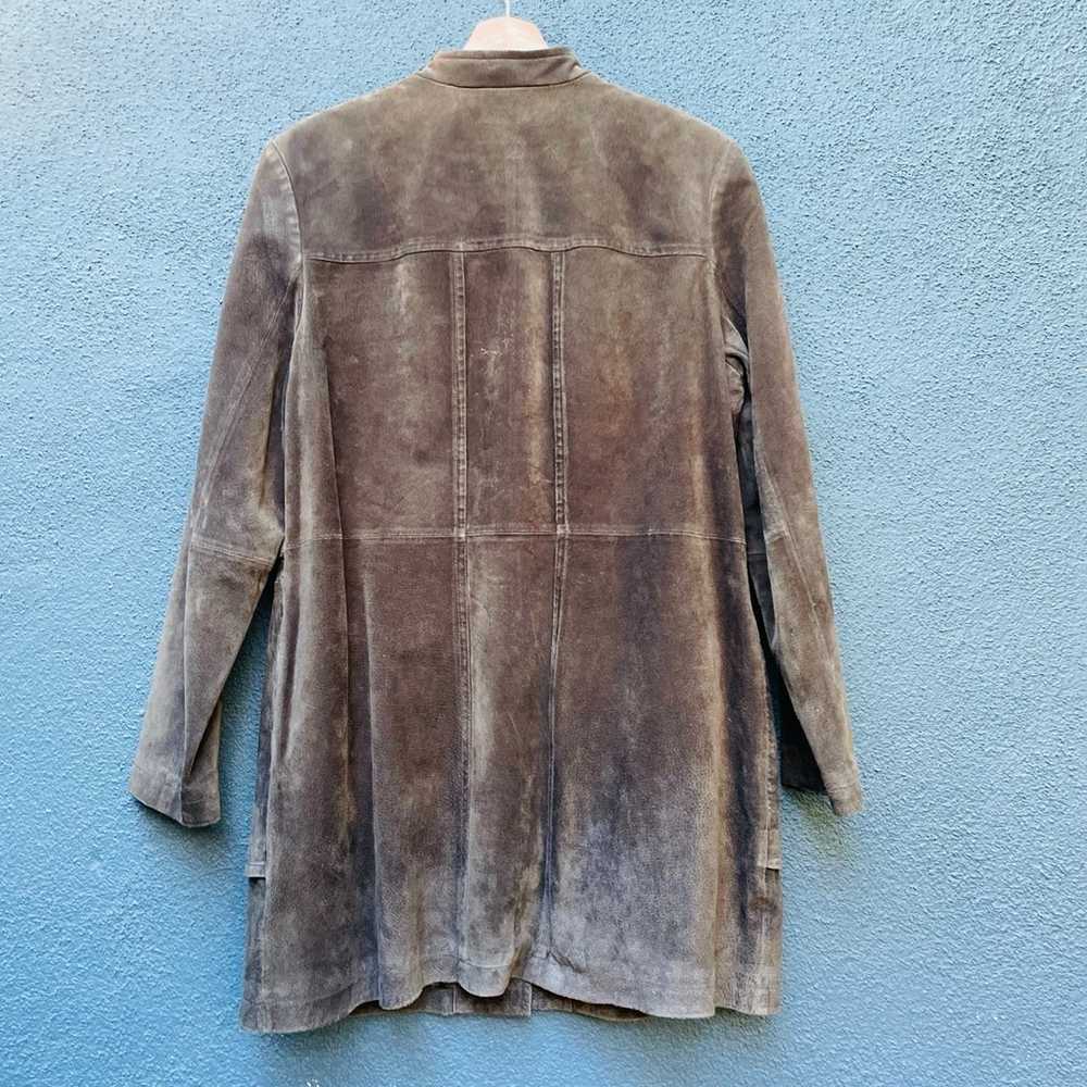 Brown suede car coat XL - image 3