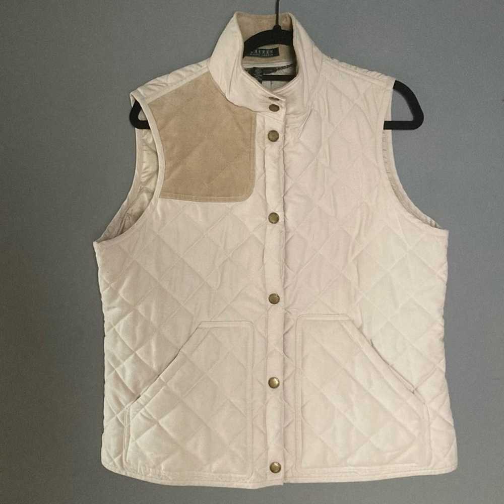 Lauren Ralph Lauren Light Khaki Quilted vest extr… - image 1