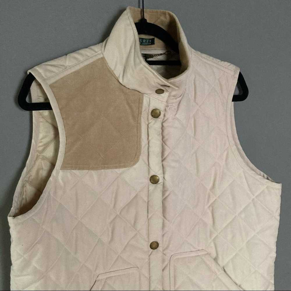 Lauren Ralph Lauren Light Khaki Quilted vest extr… - image 2