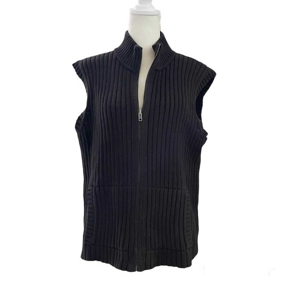 LAUREN by RALPH LAUREN brown ribbed knit  vest, s… - image 2
