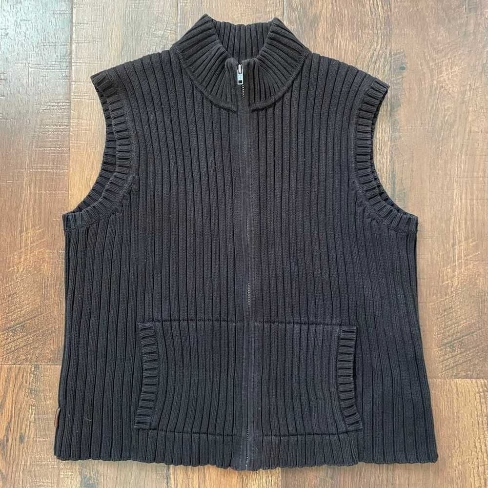 LAUREN by RALPH LAUREN brown ribbed knit  vest, s… - image 3