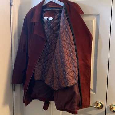 Coat- rust colored leather coat - image 1