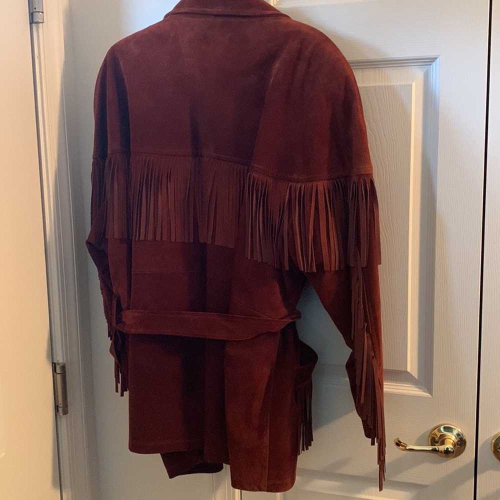 Coat- rust colored leather coat - image 2