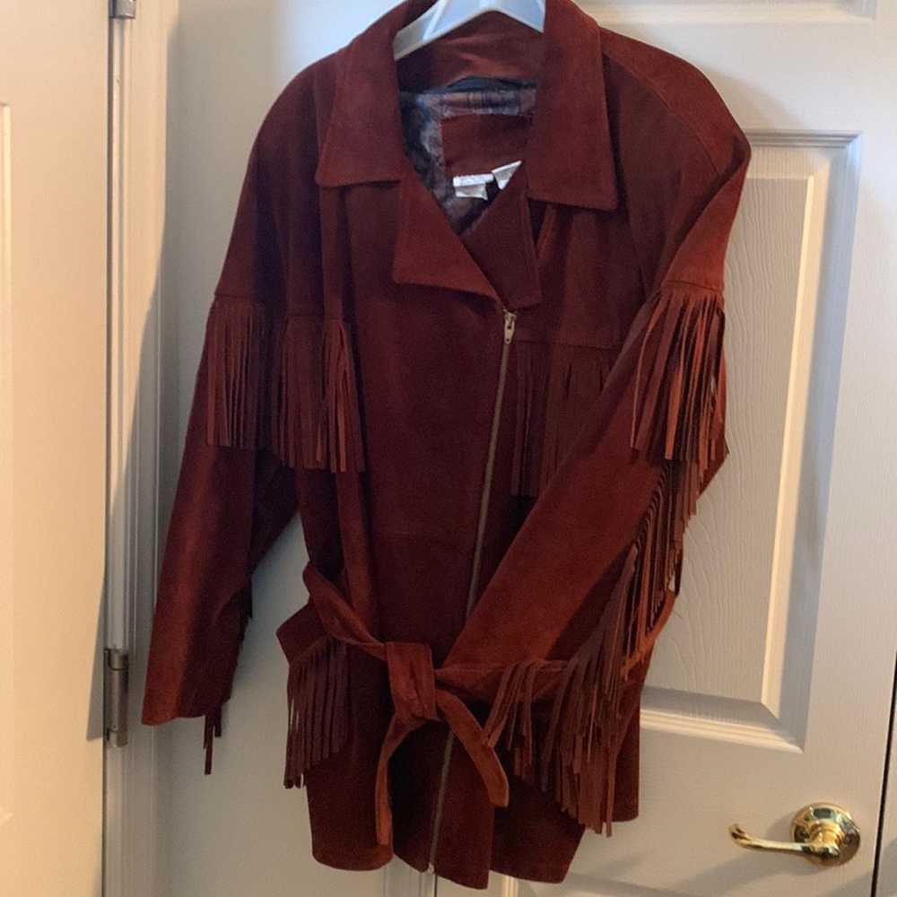 Coat- rust colored leather coat - image 3