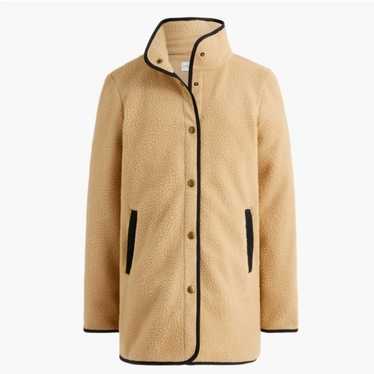 J. Crew Camel Piped Sherpa Coat Size XXL - image 1