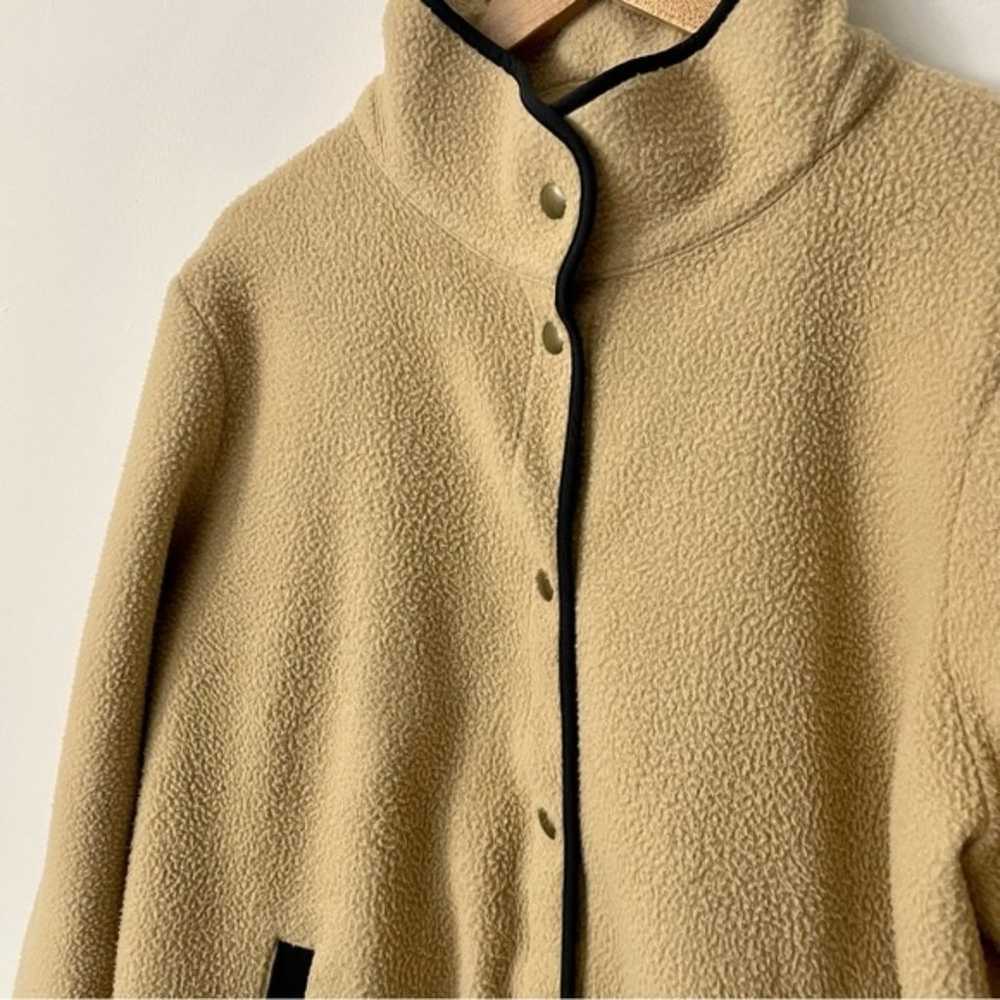 J. Crew Camel Piped Sherpa Coat Size XXL - image 3
