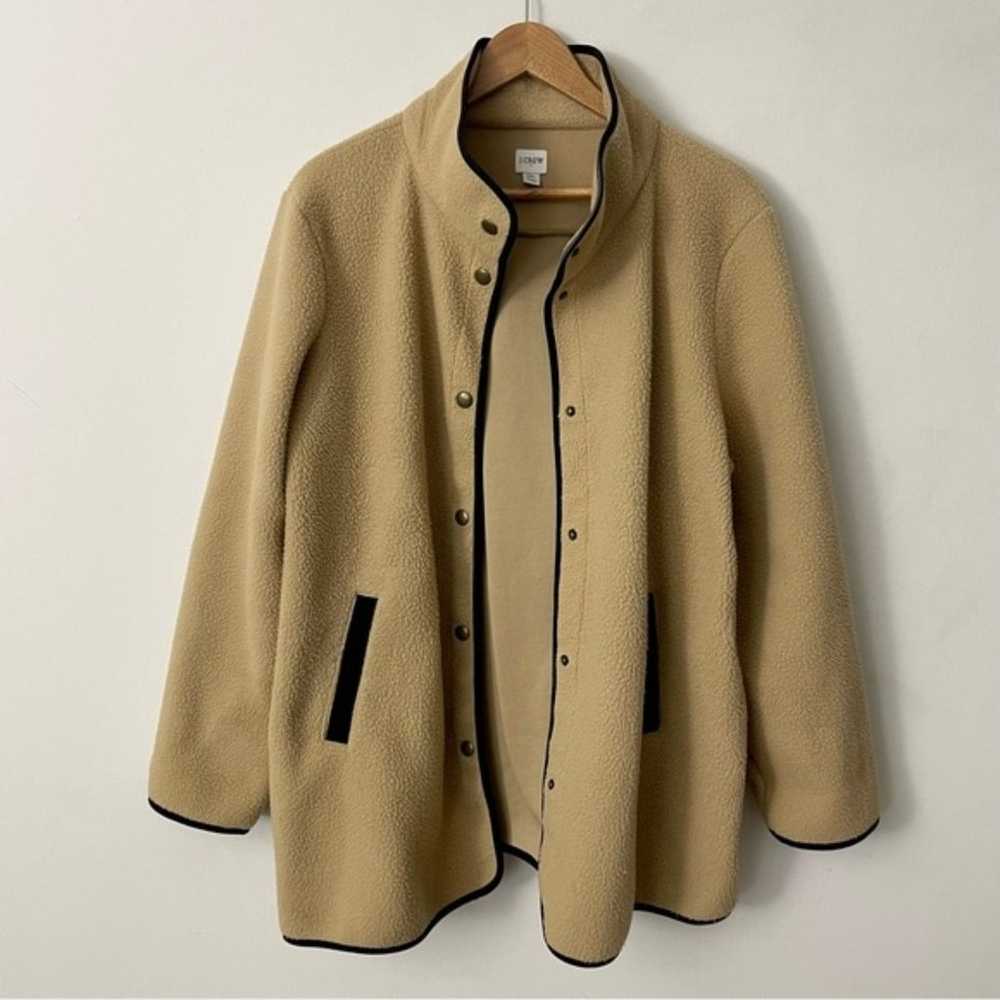 J. Crew Camel Piped Sherpa Coat Size XXL - image 6