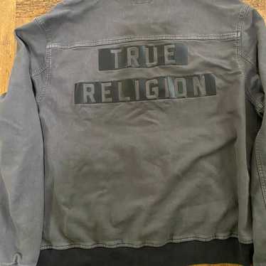 TRUE RELIGION Womans Black  Bomber Zip Jacket Den… - image 1