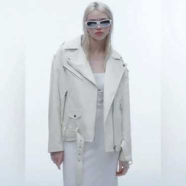 Zara oversized faux leather jacket
