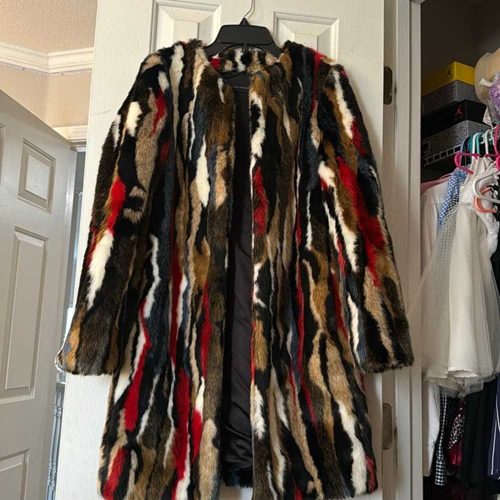 Genuine Zara Multicolor faux fur coat jacket. Lik… - image 1