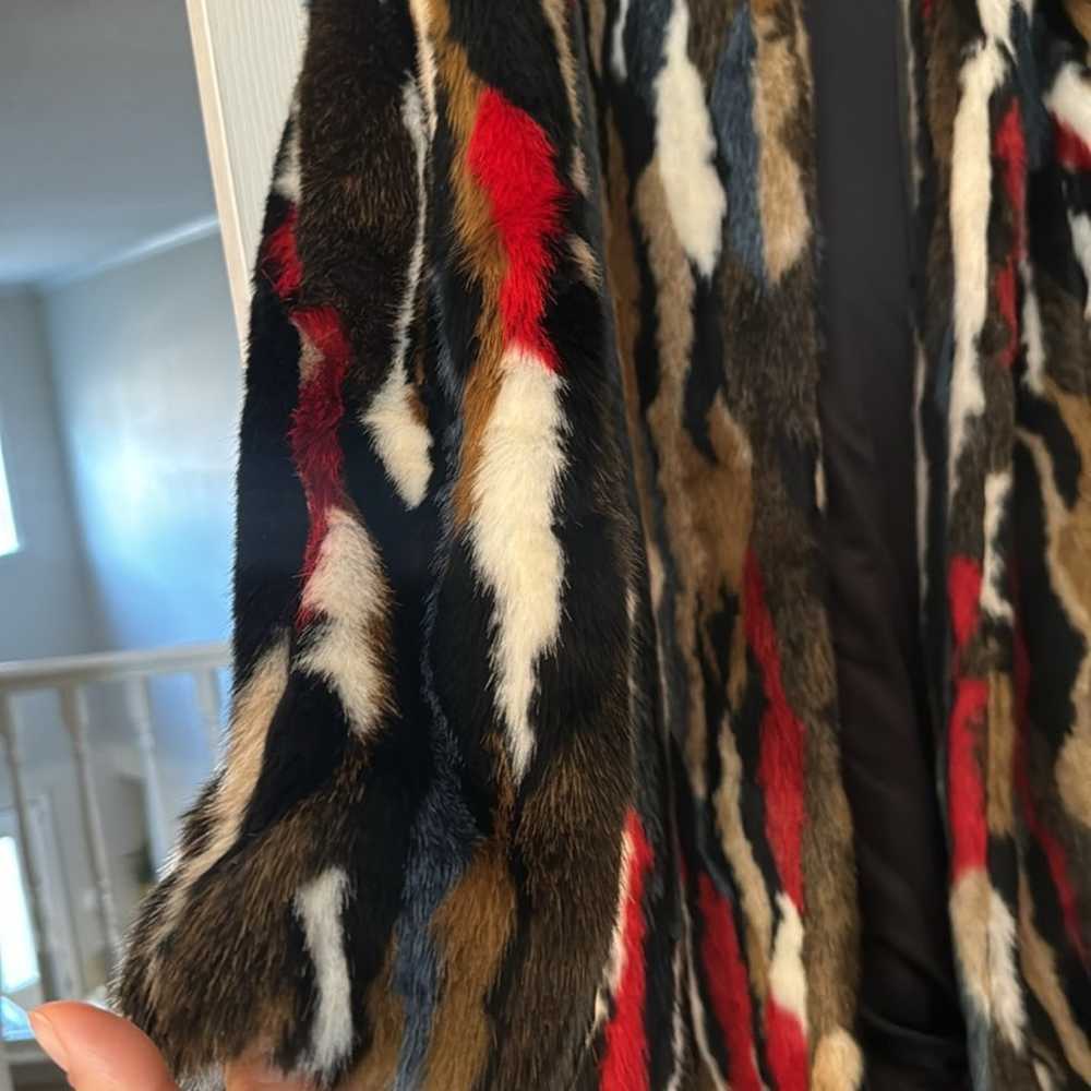 Genuine Zara Multicolor faux fur coat jacket. Lik… - image 4