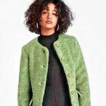 Zara green Faux Fur Coat NWOT - image 1