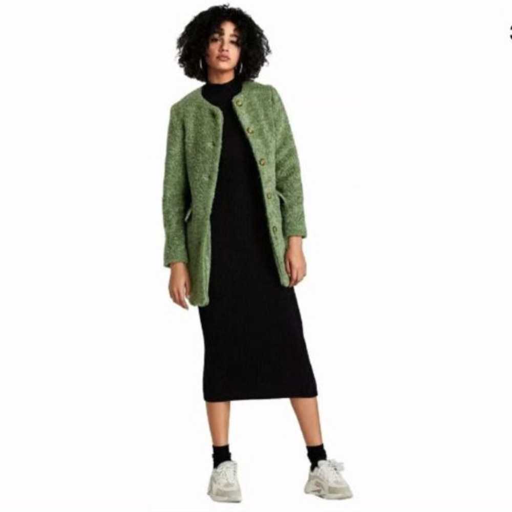 Zara green Faux Fur Coat NWOT - image 2