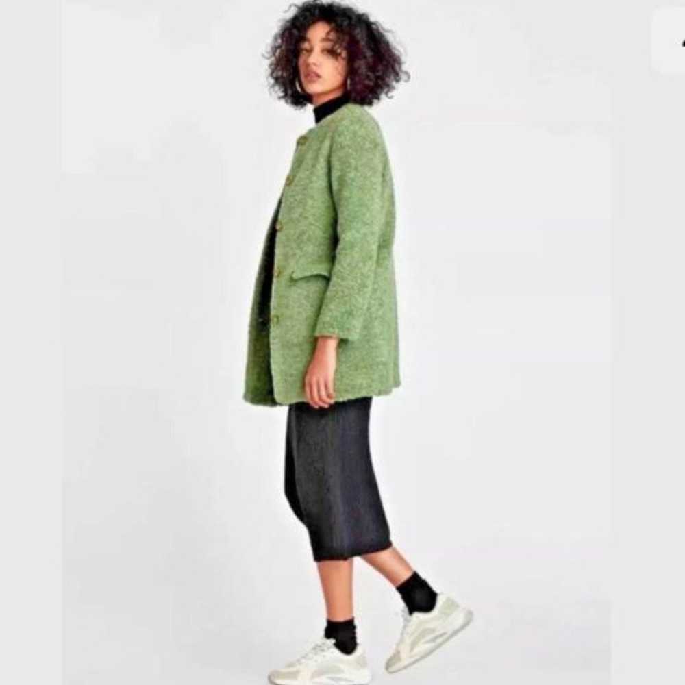 Zara green Faux Fur Coat NWOT - image 6