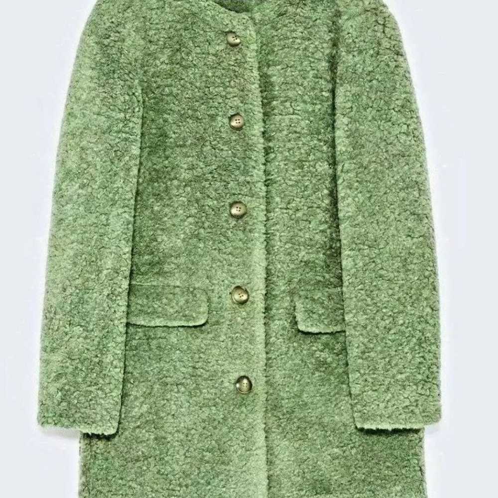 Zara green Faux Fur Coat NWOT - image 8