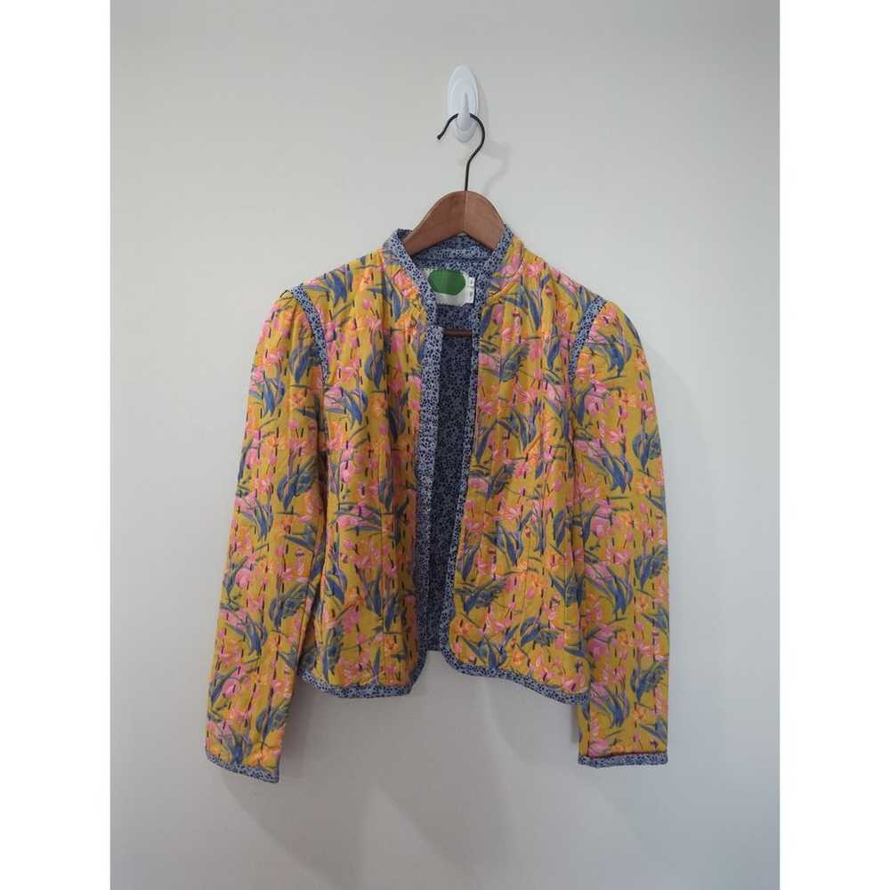 Anthropologie Yellow Floral Waverly Quilted Jacket - image 2
