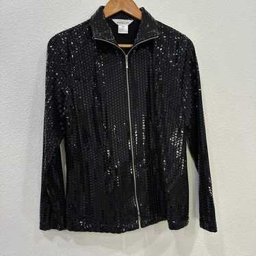 Exclusively Misook black sequin jacket SzXS - image 1