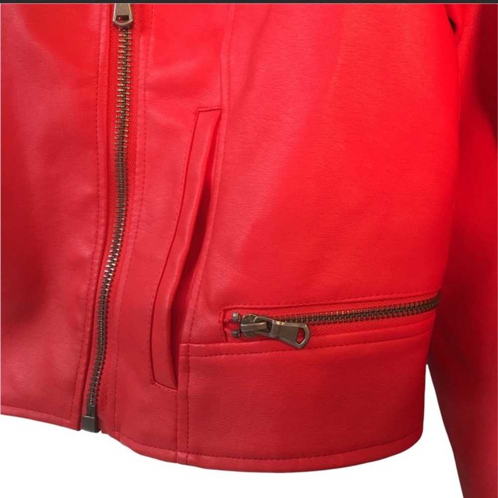 Riverdale Vegan Leather Red Moto Jacket -South Si… - image 4