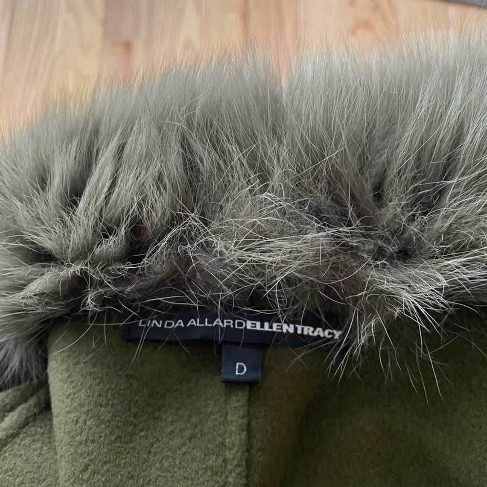 Linda Allard Ellen Tracy Wool Embroidered Fox Fur… - image 6