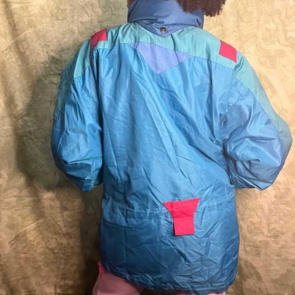 Degre Bright Blue and Pink Vintage Thick Jacket - image 4