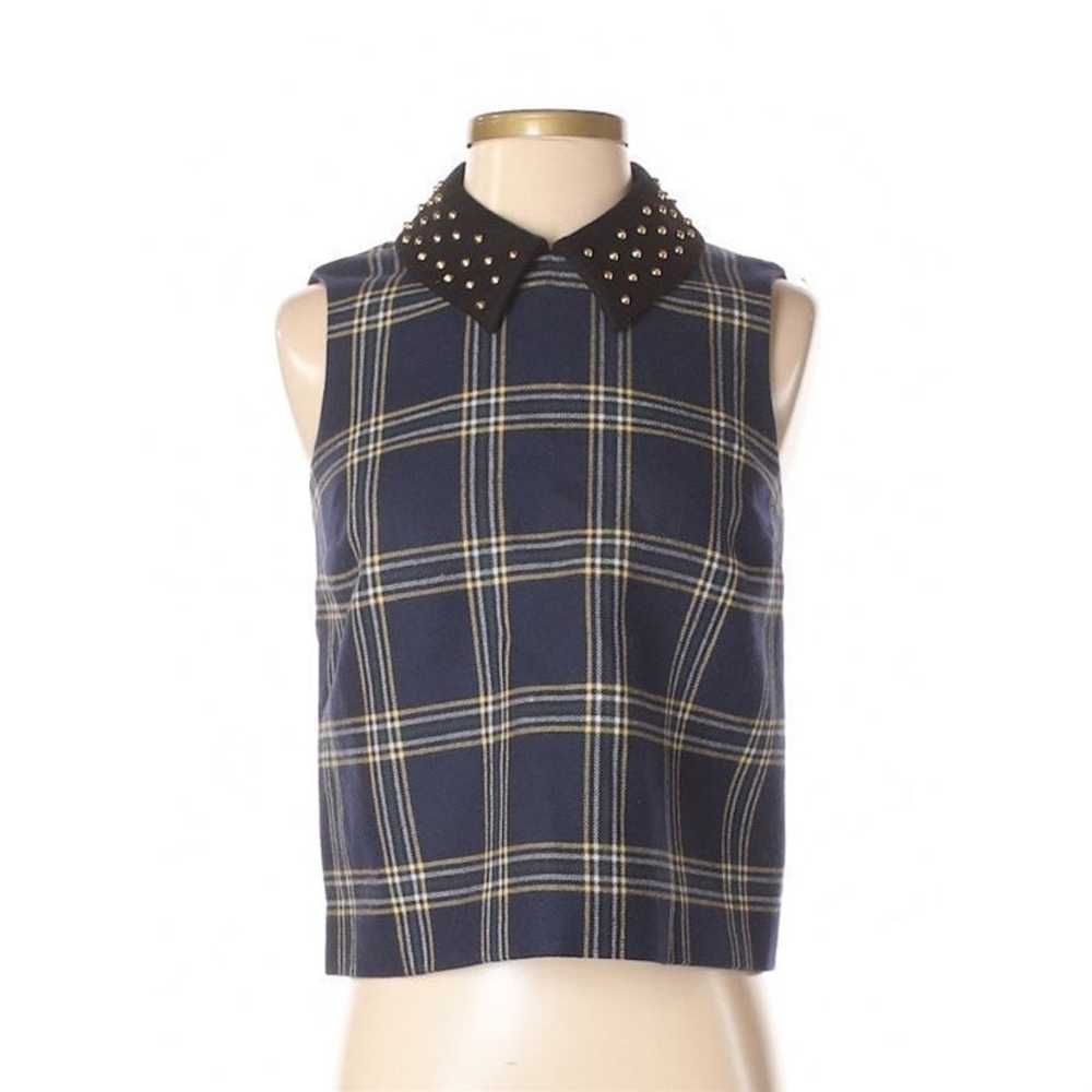 Juicy couture studded collar plaid wool vest - image 1