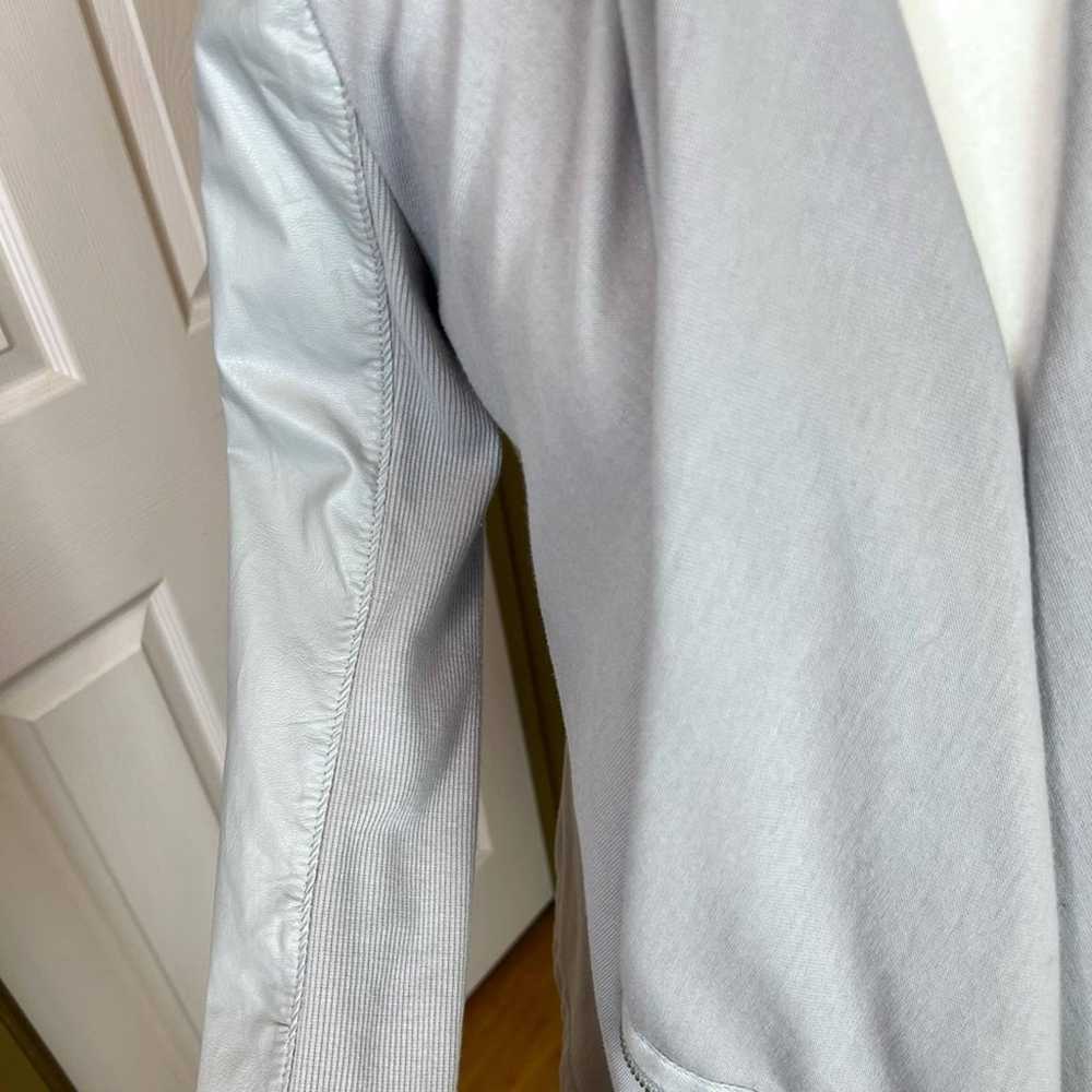 Blank NYC Gray Faux Leather Knit Drape Zip Jacket. - image 5
