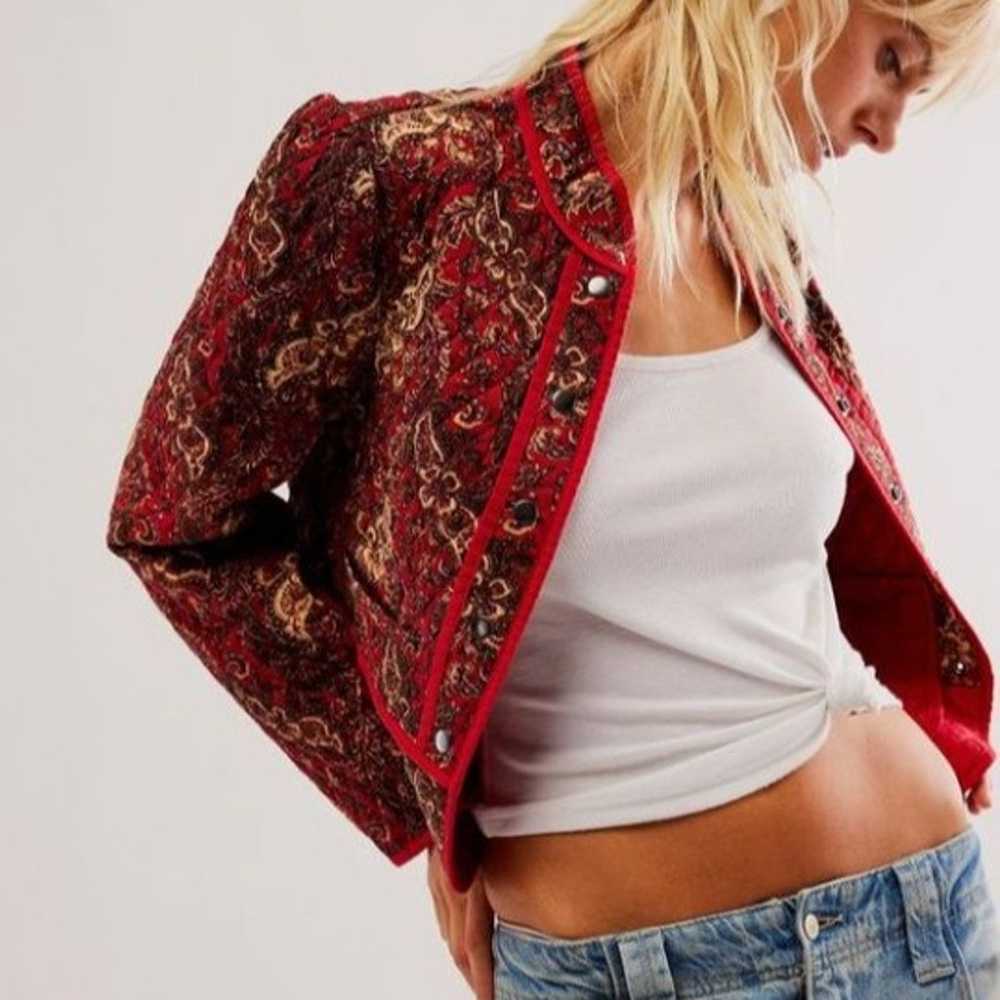 FREE PEOPLE zoey jacket red Sz S NEW - image 1