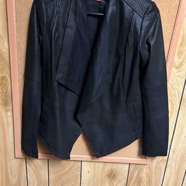 Black, soft, leather bomber jacket