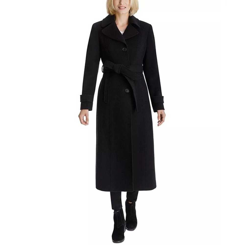 Jones New York Single-Breasted Belted Coat Black - image 1
