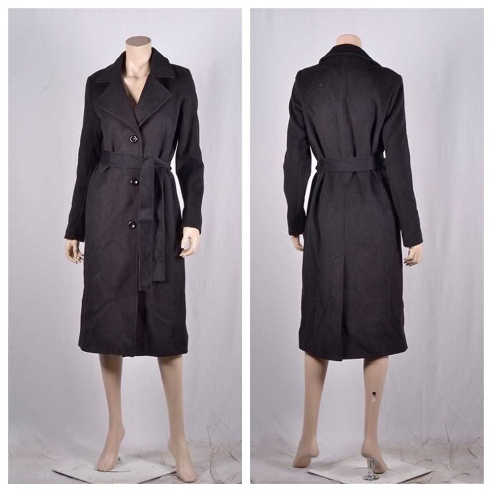 Jones New York Single-Breasted Belted Coat Black - image 2