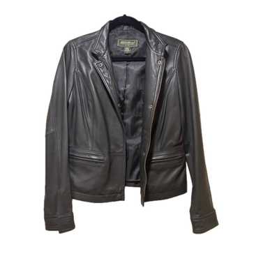Black Leather Jacket Eddie Bauer Small Like New - image 1