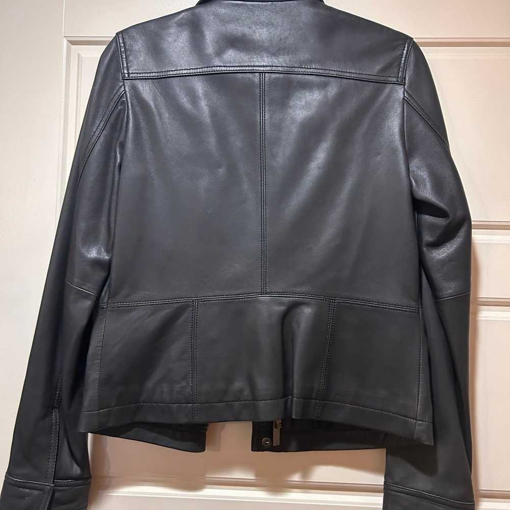 Black Leather Jacket Eddie Bauer Small Like New - image 9