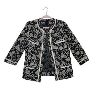 ANNA SUI FLORAL 3/4 SLEEVE JACQUARD EMBROIDERED T… - image 1