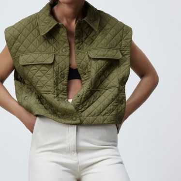 Zara Women’s Quilted Cropped Vest NWOT
