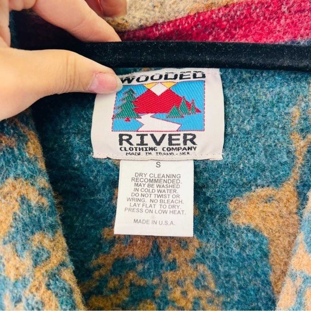 Wooded River Wool Blend Deer Vintage Jacket Small - image 7