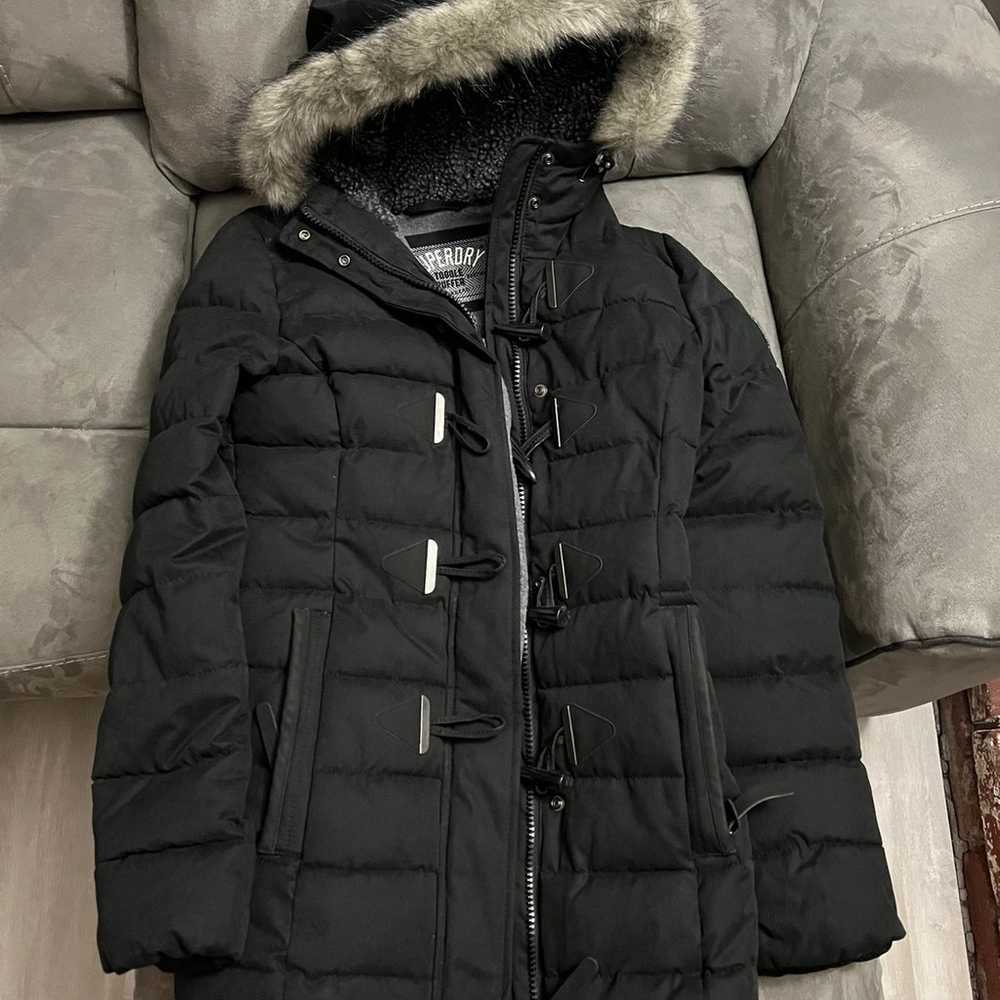 Superdry Toggle Puffer Coat Womens Black Small - image 1