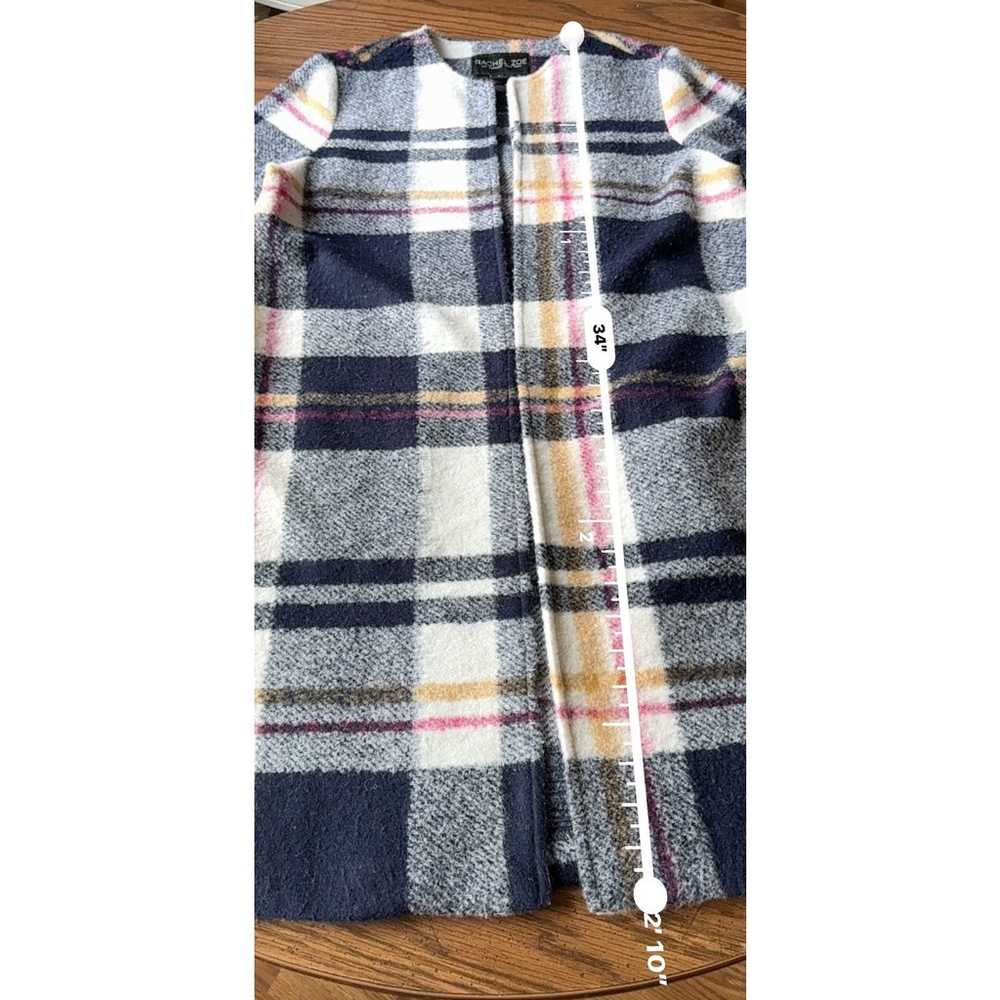 Rachel Zoe wool blend oversized plaid coat size s - image 3