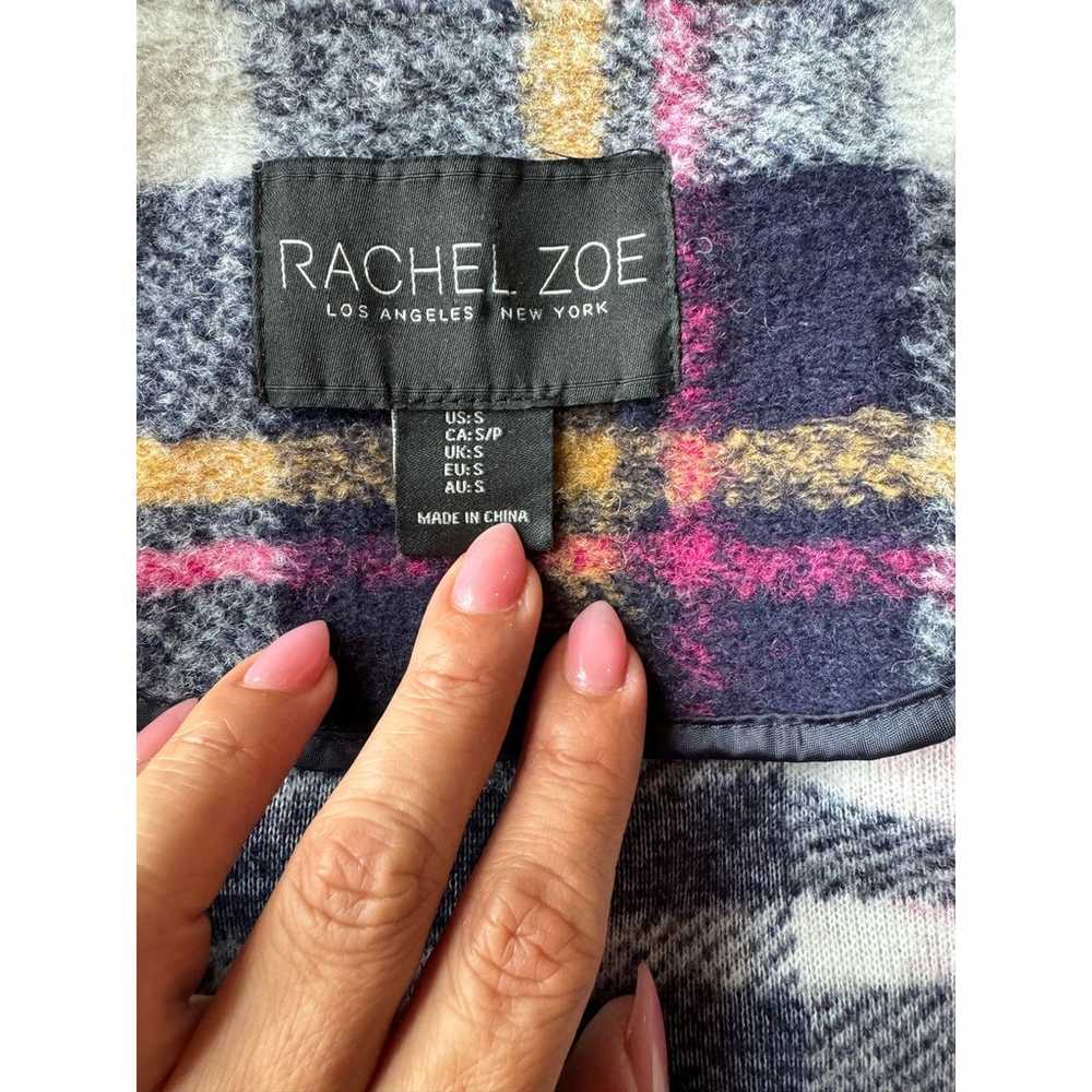 Rachel Zoe wool blend oversized plaid coat size s - image 7