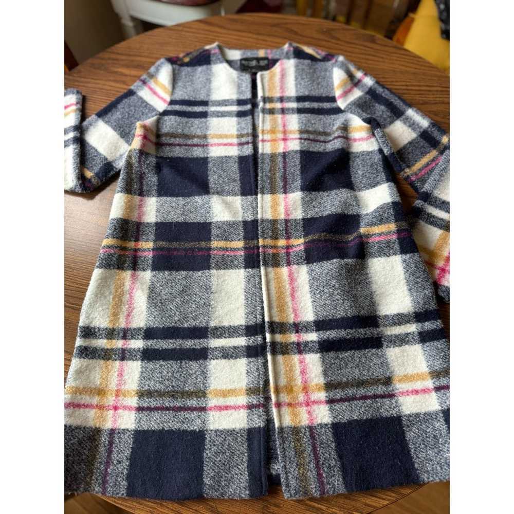 Rachel Zoe wool blend oversized plaid coat size s - image 8