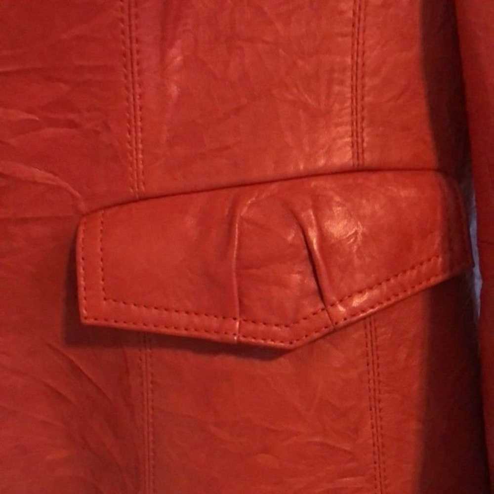 Mark Alan Red Genuine Leather womens M jacket 1 B… - image 10