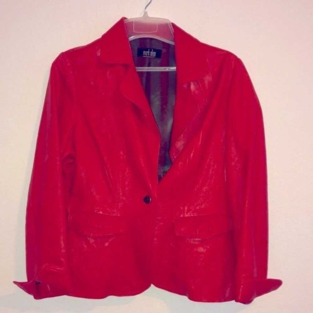 Mark Alan Red Genuine Leather womens M jacket 1 B… - image 1