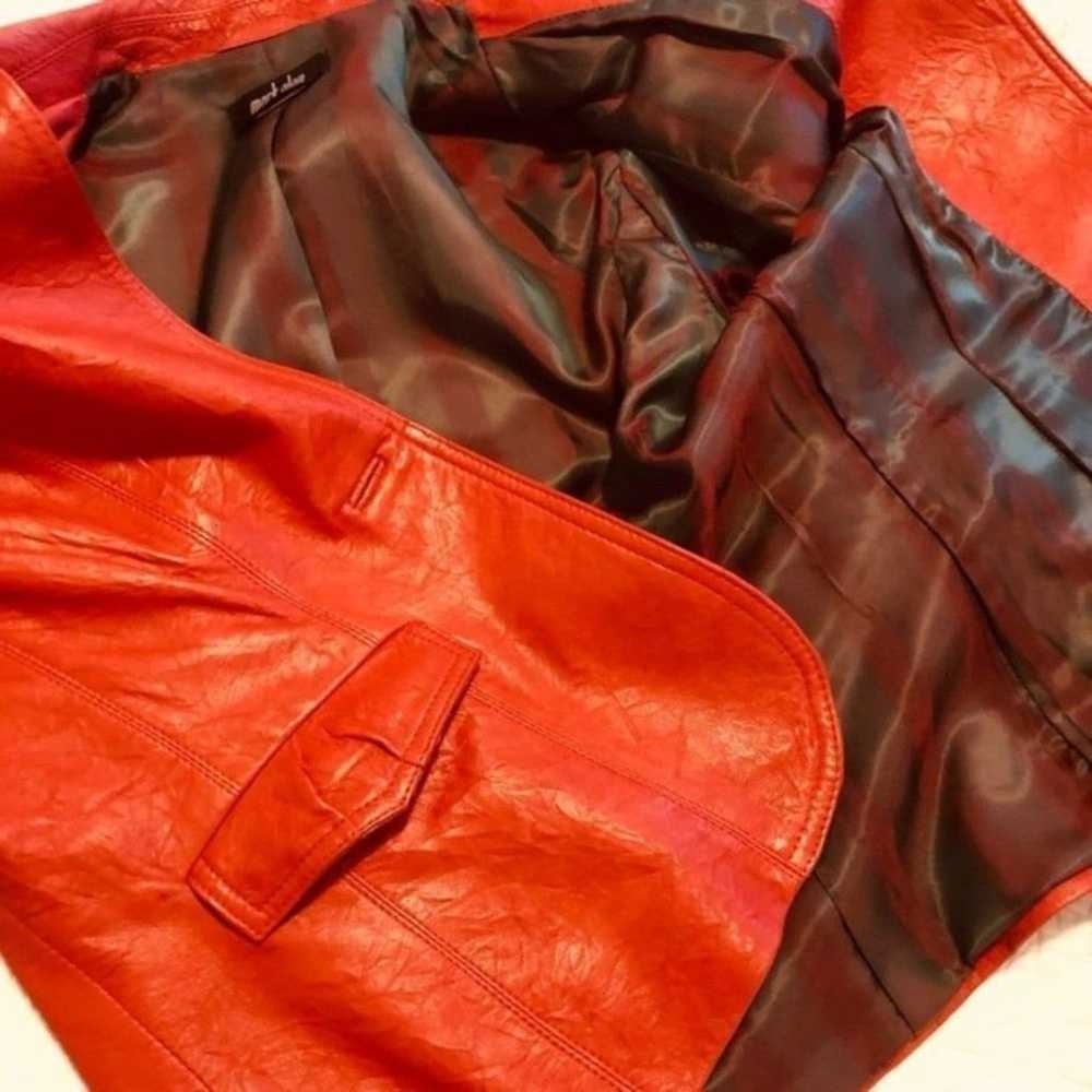 Mark Alan Red Genuine Leather womens M jacket 1 B… - image 3